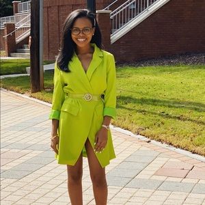 Lime Green Blazer Dress